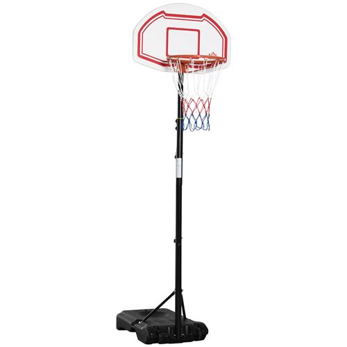 Homcom - Panier de Basket-Ball sur pied avec poteau panneau - base de lestage sur roulettes - hauteur réglable 5 niveaux 2,45-2,95 m - acier hdpe