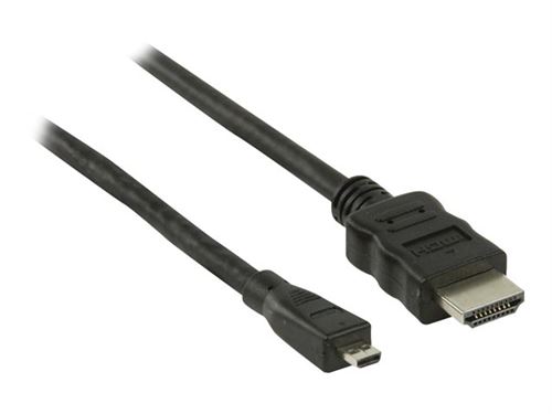 Nedis - Câble HDMI avec Ethernet - HDMI mâle pour HDMI micro mâle - 2 m - noir - rond support 4K support 1080p