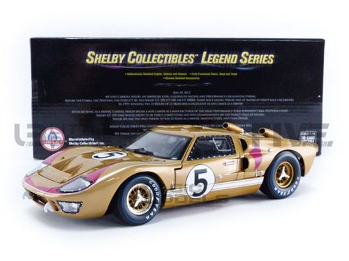 Voiture Miniature de Collection SHELBY COLLECTIBLES 1-18 - FORD GT 40 Mk II - Le Mans 1966 - Or - SHELBY403