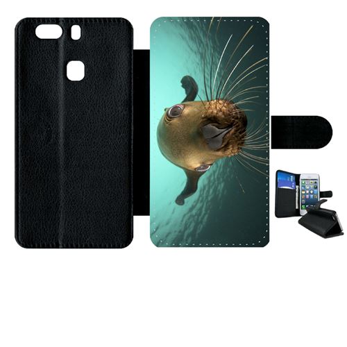 Etui My-Kase pour Ascend P9+ - loutre tu veux ma photo - Simili-cuir Noir