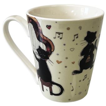 KIUB Tasse en porcelaine Chats musiciens par Kiub - Capacité 350 ml - Tasse  et Mugs - Achat & prix