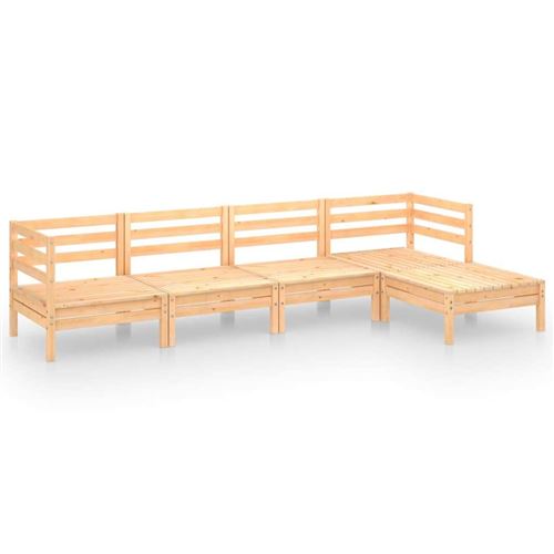 Non Communiqué Bois Salon De Jardin Modulable Vidaxl Massif 5 Pieces 63.5 X 63.5 X 62 5 Personnes