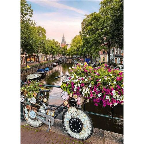 Non Communiqué Puzzle 1000 Pièces : Vélo Et Fleurs À Amsterdam
