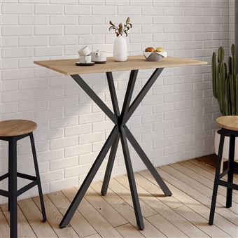 IDMARKET Pied de table araignée ALIX 130 cm métal noir design industriel - Maison