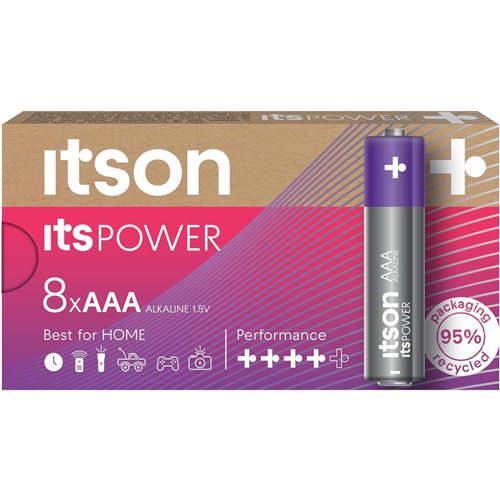 ITSON Pack de 8 Piles Alcalines LR03/AAA 1,5V ItsPOWER