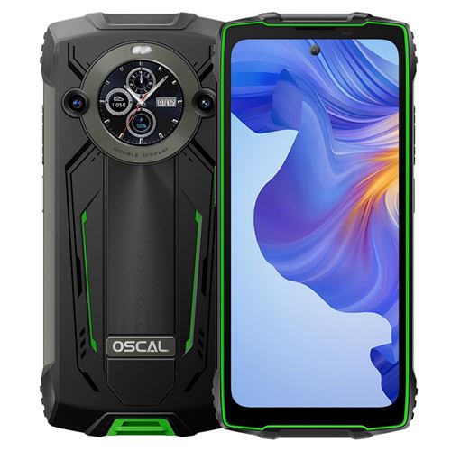 Smartphone 6.5 Pouces Android 14 8GB 256GB Étanche IP68 Batterie 8800mAh Vert YONIS