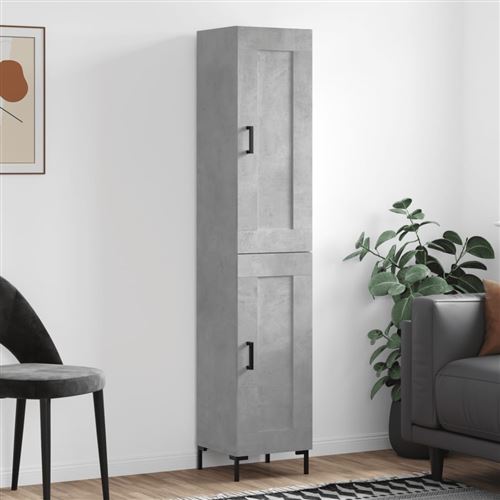 Non Communiqué Gris Vidaxl Hoge Kast 34,5X34x180 Cm Bewerkt Hout Betongrijs3200453