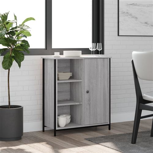 vidaXL - Buffet - Sonoma - Gris - 70x30x80 cm - Image 3