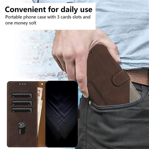 Housse Portefeuille En Simili-cuir Pour Doogee N55 Pro - Brun, Avec Emplacements Cartes, Livraison Rapide D'Allemagne