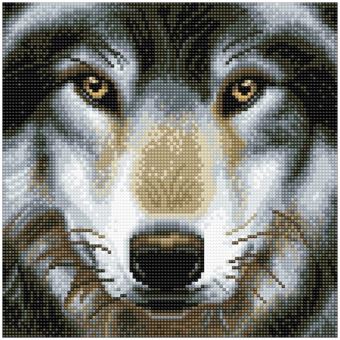 Kit Crystal Art - Tableau Loup - 30 x 30 cm