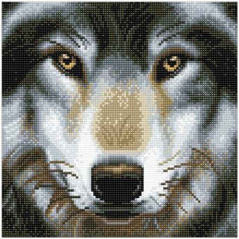 Kit Crystal Art - Tableau Loup - 30 x 30 cm
