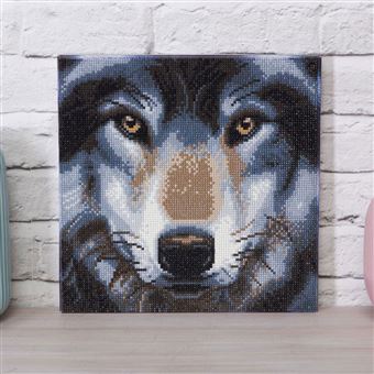 Kit Crystal Art - Tableau Loup - 30 x 30 cm