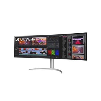 LG 49WQ95X-W - Écran LED - incurvé - 49" - 5120 x 1440 UltraWide Dual QHD @ 144 Hz - Nano IPS - 400 cd/m² - 1000:1 - DisplayHDR 400 - 5 ms - 2xHDMI, DisplayPort, USB-C - haut-parleurs