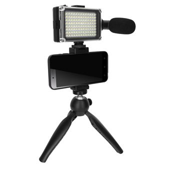 Pack Vlog avec Trépied Pliable, Micro, Projecteur LED Puluz Noir - 1