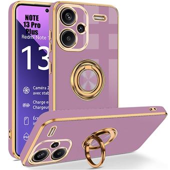 Coque pour Xiaomi Redmi Note 13 Pro+ 5G / Note 13 Pro Plus 5G, Antichoc en Silicone avec Support Rotatif - Violet - BOOLING - 1