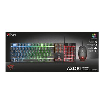 Trust GXT 838 Azor Gaming Combo - Ensemble clavier et souris - rétro-éclairé - USB - Français