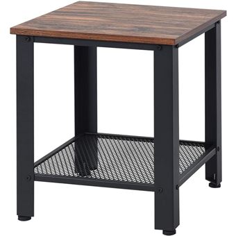 DIVCHI Table D'Appoint 2 Niveaux - Table Basse Chevet Étroite Noir Pour Petit Espace