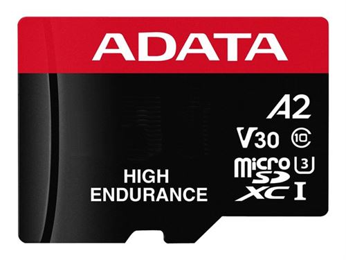 ADATA High Endurance - Carte mémoire flash (adaptateur microSDXC vers SD inclus(e)) - 128 Go - A2 / Video Class V30 / UHS-I U3 / Class10 - microSDXC UHS-I