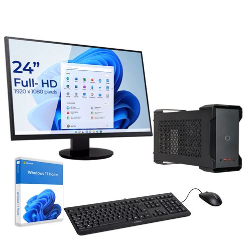 Non Communiqué Noir Sedatech Pack Mini-Pc Evolution • Intel I7-9750H • 16Go Ram • 1To Ssd M.2 • Windows 11 • Moniteur 24'' - Image 1