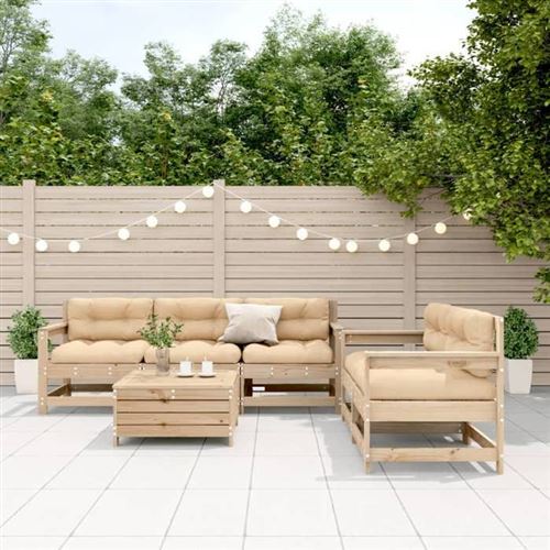  VidaXL Salon de jardin 6 pcs - Bois de pin