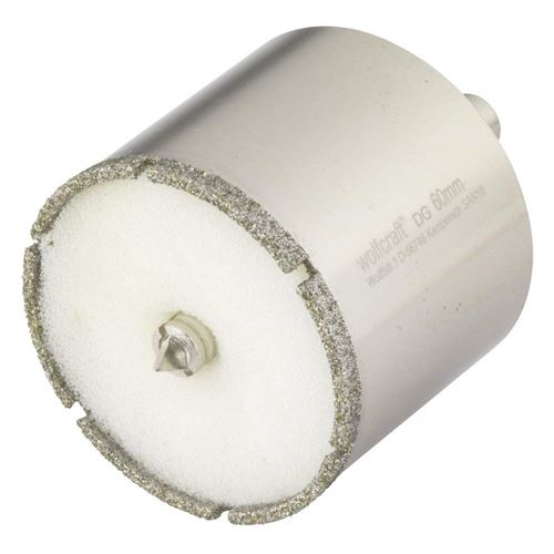 Wolfcraft 5940000 1 Tr&eacute;pan Diamant ""Ceramic""&oslash; 60 Mm, Queue &Oslash; 10 Mm avec Foret de Centrage