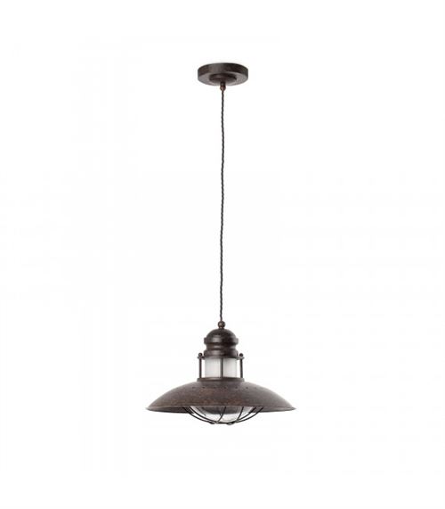 Suspension en métal coloris rouille et verre diamètre 35 cm Winch marron marron