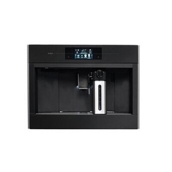 Machine à café à grains 45 cm-Verre noir nacré Soft Black -15 bars-Ecran TFT tactile couleur -12 fonctions- degrés de finesse-Broyeur en acier inoxydable-Générateur de vapeur exclusif pour mousse de lait-Installation sur rails télescopiques