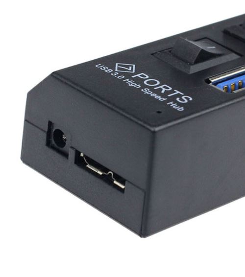 23€02 sur 4 ports USB 3.0 HUB avec interrupteur marche / arrêt adaptateur d' alimentation pour ordinateur portable de bureau UE Pealer05 - Hub USB -  Achat & prix