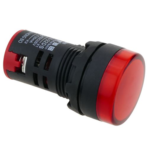 Pilote LED indicateur 22mm 220 VAC pour panneaux de contrôle lumiere rouge