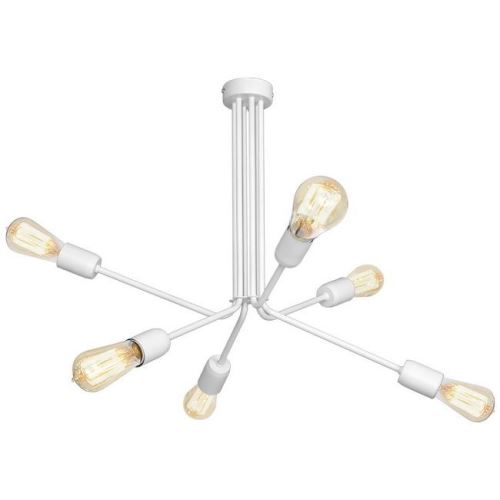 HOMEMANIA Lampe à Suspension Scorpius White - Lustre - Lustre de plafond - Blanc en Métal, 64 x 64 x 51 cm, 6 x E27, 60W