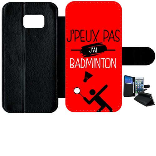 Etui à rabat samsung galaxy s7 edge j peux pas j ai badminton 6