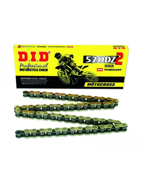 Chaîne de transmission D.I.D 520 DZ2 or/noir 118 maillons