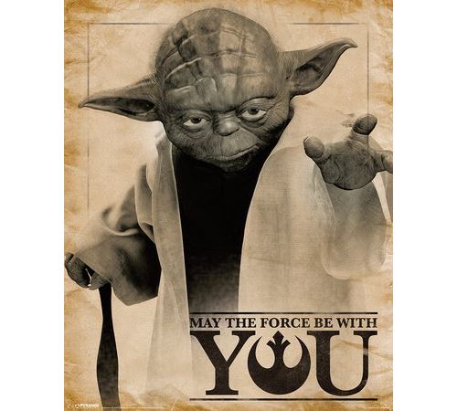 Pyramid International Yoda, Que la Force Soit Vous Star Wars Classic Mini Poster, Plastique/Verre, Multicolore, 40 x 50 x 1.3 cm
