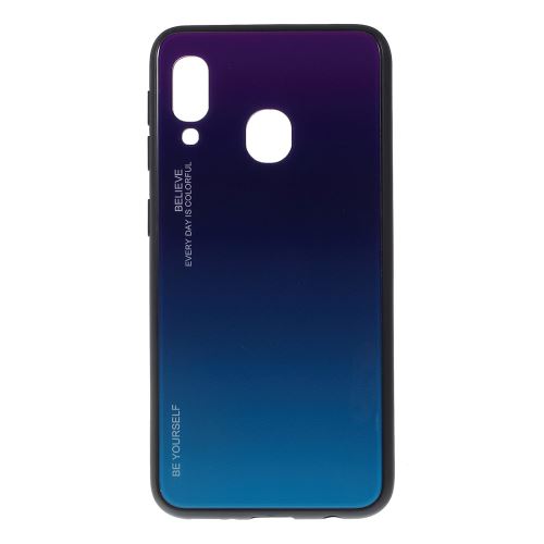 Coque en TPU verre hybride dégradé violet/bleu pour votre Samsung Galaxy A20e