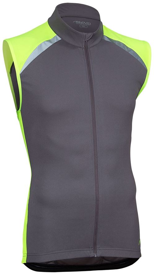 Avento Bike jersey manches hommes anthracite / jaune fluo / blanc