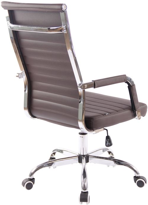 Chaise de bureau Amadora avec hauteur réglable et Pied en métal , MarronSimilicuir