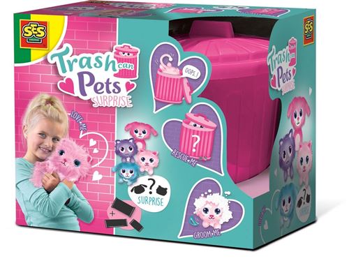 SES Creative câlin Animaux de la poubelle Surprise 1 fille rose 5 pièces