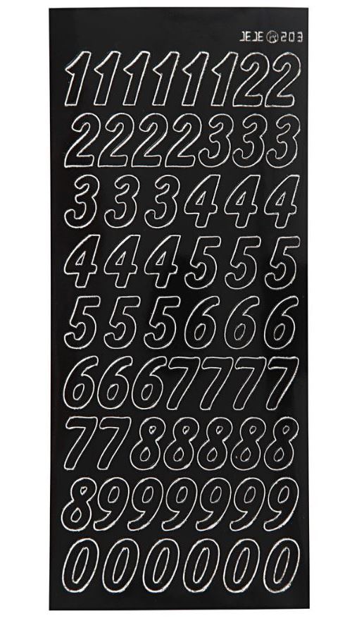 Creotime autocollants grands chiffres 10 x 23 cm noir