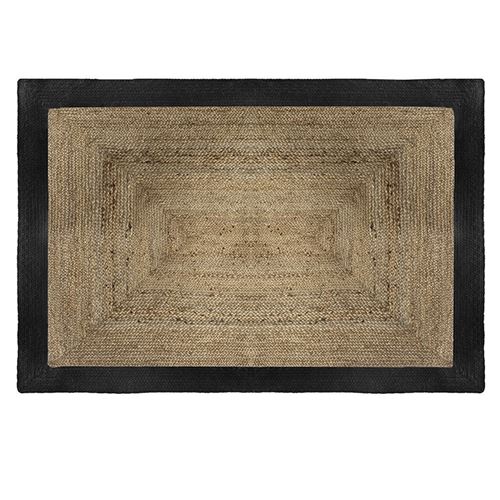 Atmosphera Beige Tapis Jute Naturel Bord Noir 120X170