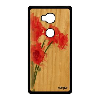 Coque Honor 5x En Bois Silicone Bouquet De Fleurs Femme