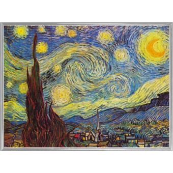 Tableau Toile 'La Nuit Étoilée' De Van Gogh - Reproduction Sur Cadre Prêt à Accrocher - Impressionnisme