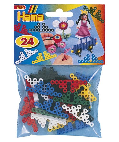 Hama - 645 - loisirs créatifs - perles et bijoux - 24 socles couleurs assorties