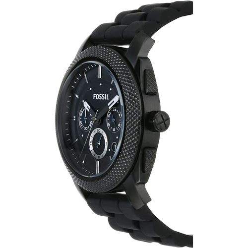 Fossil machine chronograph black silicone watch hot sale