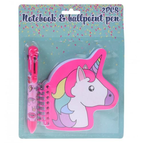 set papeterie licorne carnet spirale avec stylo journal intime