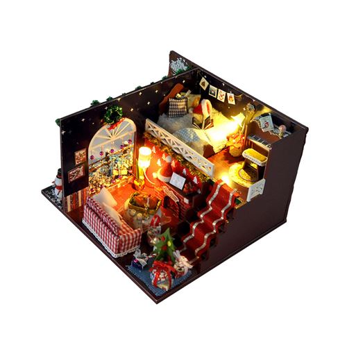 maison de poupée Insma bricolage miniature avec des meubles en bois 1:24