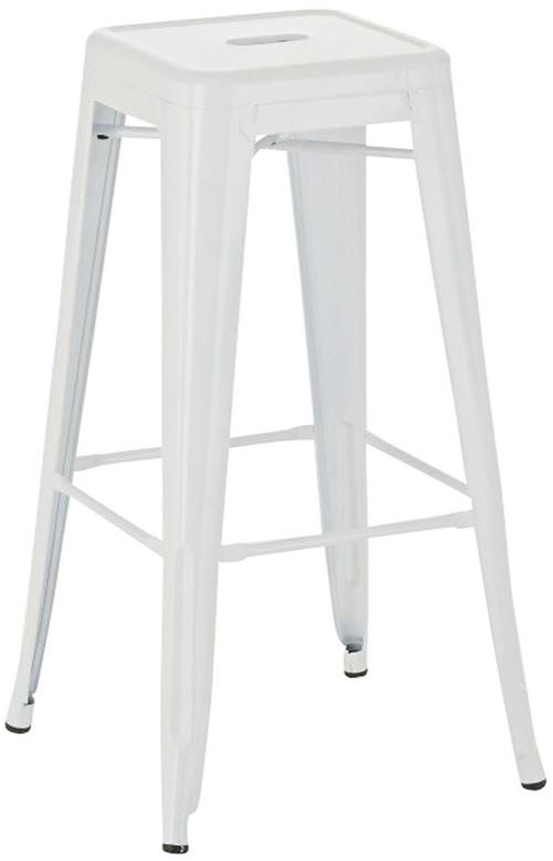 CLP Tabouret de bar 100% en métal JOSHUA , Blanc