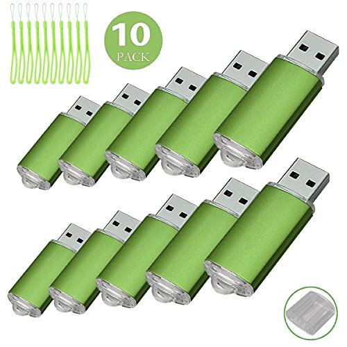 Fenglangrong Yaxiny 10 pcs Clé USB à mémoire Flash Drive USB 2.0 Mémoire Disque Pen Drive 2 Go Green