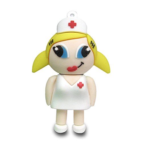 818-TEch No900070008 Hi-Speed 2.0 clé USB 8Go Comical infirmière 3D blanc