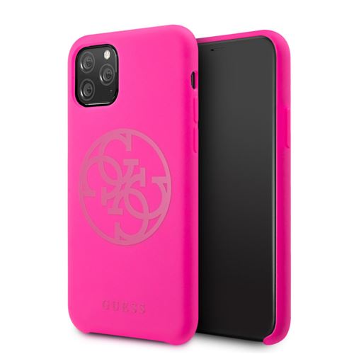 Guess Coque arrière en similicuir TPU pour iPhone 11 Pro - rose