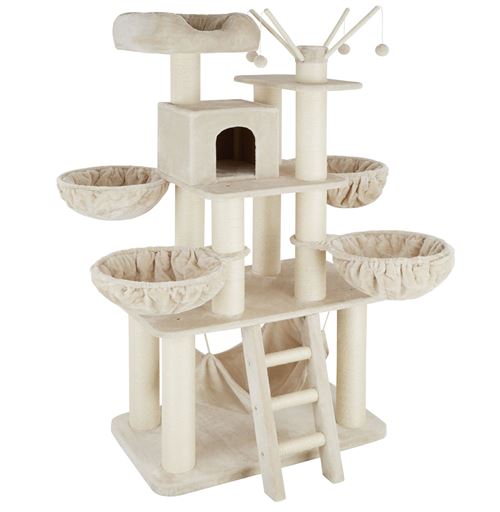 TecTake Arbre à chat GISMO 195 cm - beige/blanc